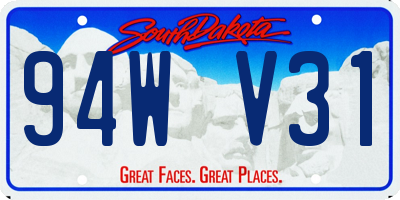 SD license plate 94WV31