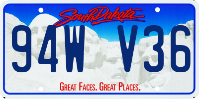 SD license plate 94WV36