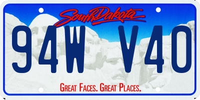 SD license plate 94WV40