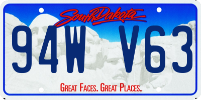 SD license plate 94WV63