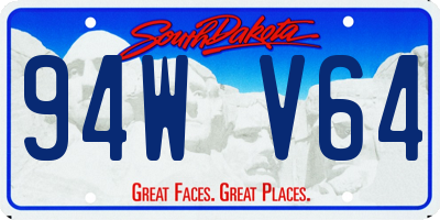 SD license plate 94WV64