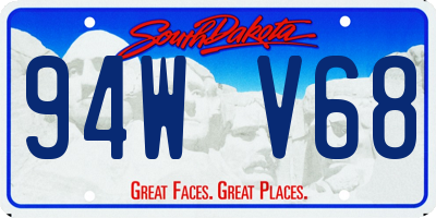 SD license plate 94WV68