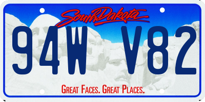 SD license plate 94WV82