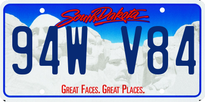 SD license plate 94WV84