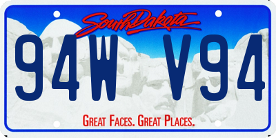 SD license plate 94WV94