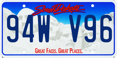 SD license plate 94WV96
