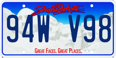 SD license plate 94WV98