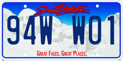 SD license plate 94WW01