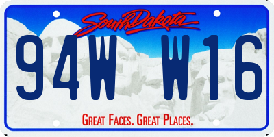 SD license plate 94WW16