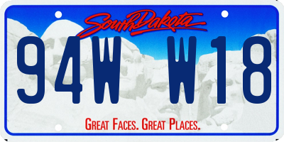 SD license plate 94WW18