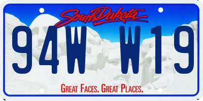 SD license plate 94WW19