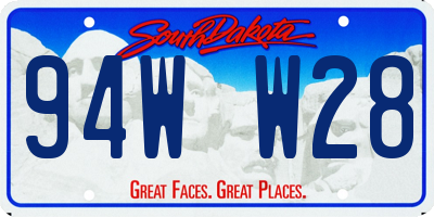 SD license plate 94WW28