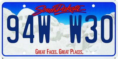 SD license plate 94WW30