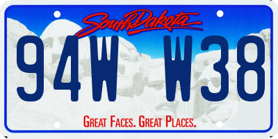 SD license plate 94WW38