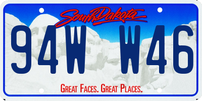 SD license plate 94WW46