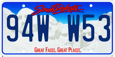 SD license plate 94WW53