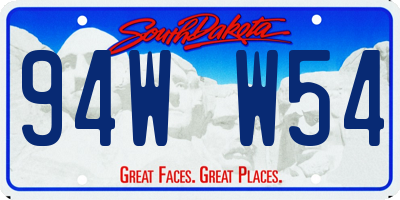 SD license plate 94WW54