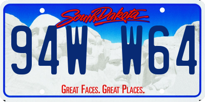 SD license plate 94WW64