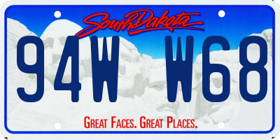 SD license plate 94WW68