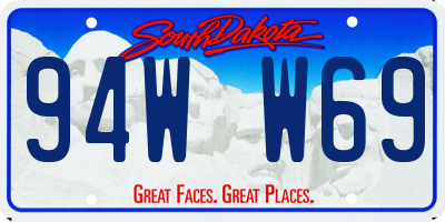 SD license plate 94WW69