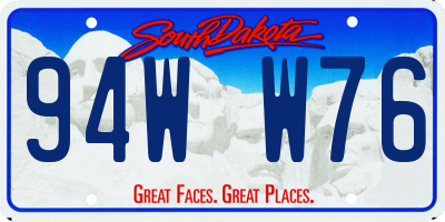 SD license plate 94WW76