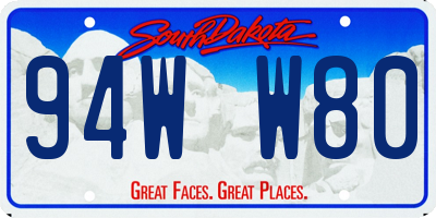 SD license plate 94WW80