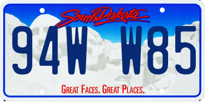 SD license plate 94WW85