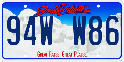 SD license plate 94WW86