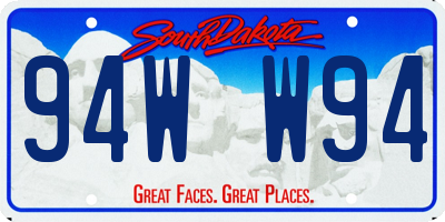 SD license plate 94WW94