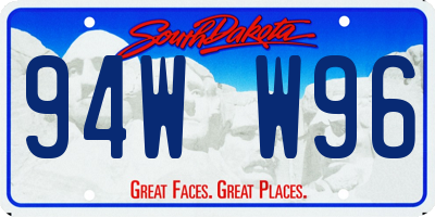 SD license plate 94WW96