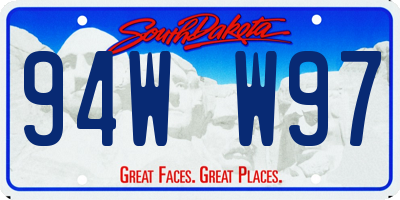 SD license plate 94WW97