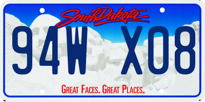 SD license plate 94WX08