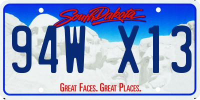 SD license plate 94WX13