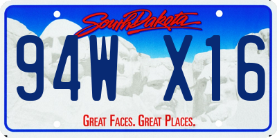 SD license plate 94WX16