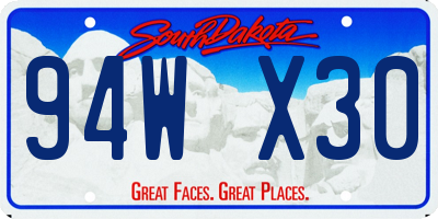 SD license plate 94WX30