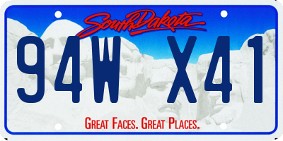 SD license plate 94WX41