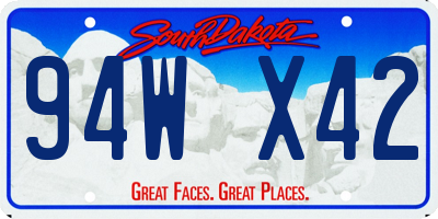 SD license plate 94WX42