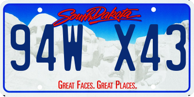 SD license plate 94WX43