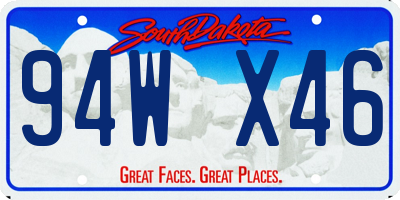 SD license plate 94WX46
