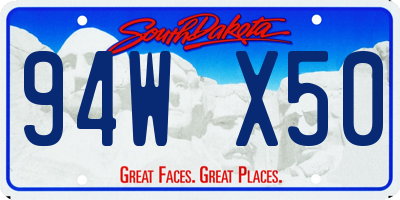 SD license plate 94WX50