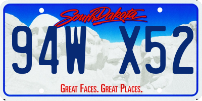SD license plate 94WX52