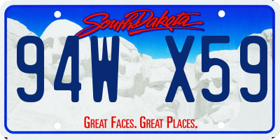 SD license plate 94WX59