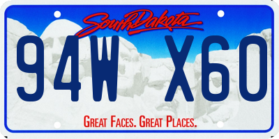 SD license plate 94WX60