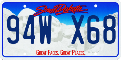 SD license plate 94WX68