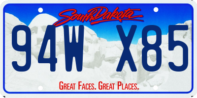 SD license plate 94WX85