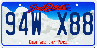 SD license plate 94WX88
