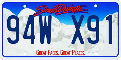 SD license plate 94WX91
