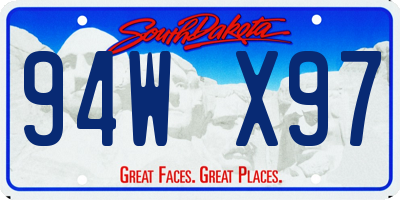 SD license plate 94WX97