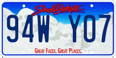 SD license plate 94WY07