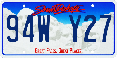 SD license plate 94WY27
